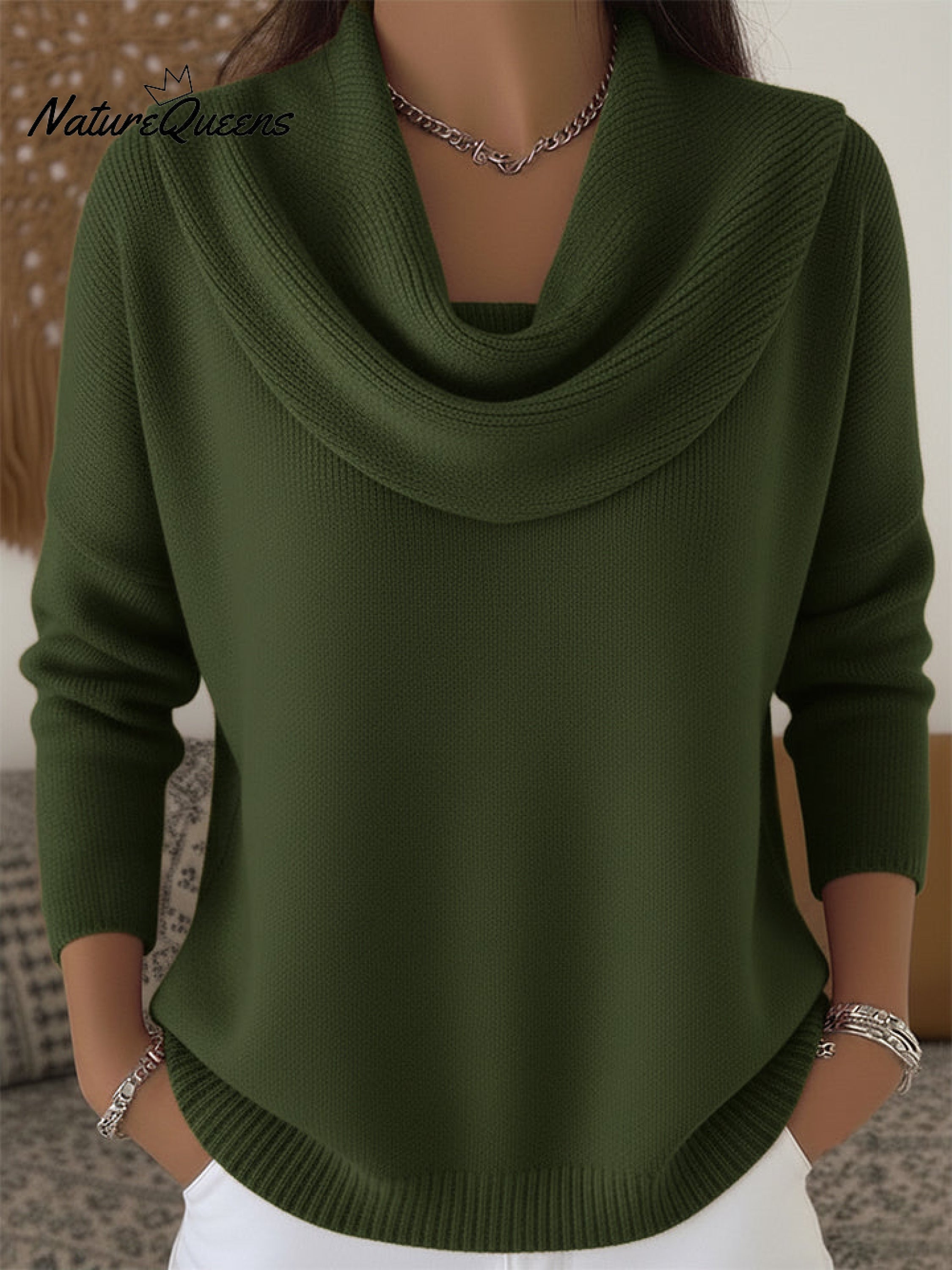 Soft and Elegant Solid Color Ruffled Collar Sweater Top