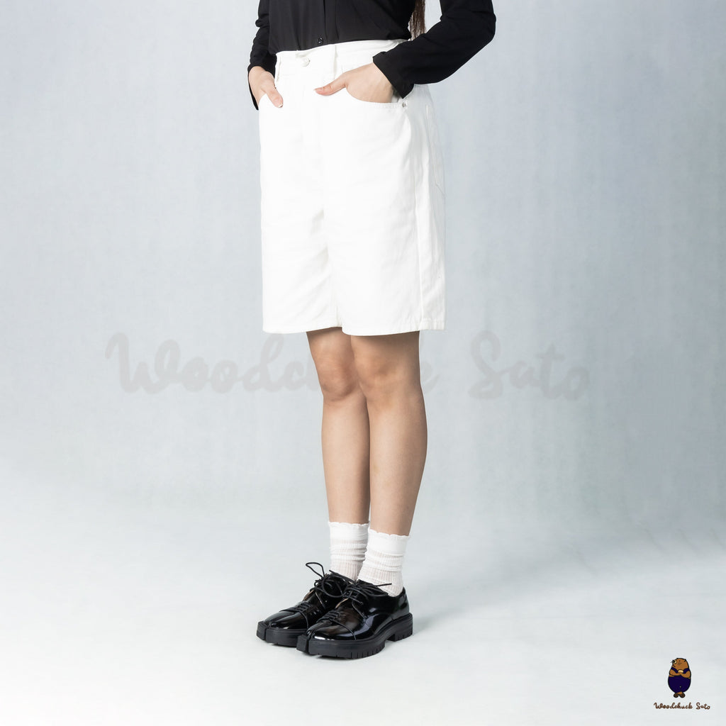 WoodchuckSato Black Edge-Beaded Cowhide Leather Tabi Derby Shoes with Double-Lace Design & Chunky Sole