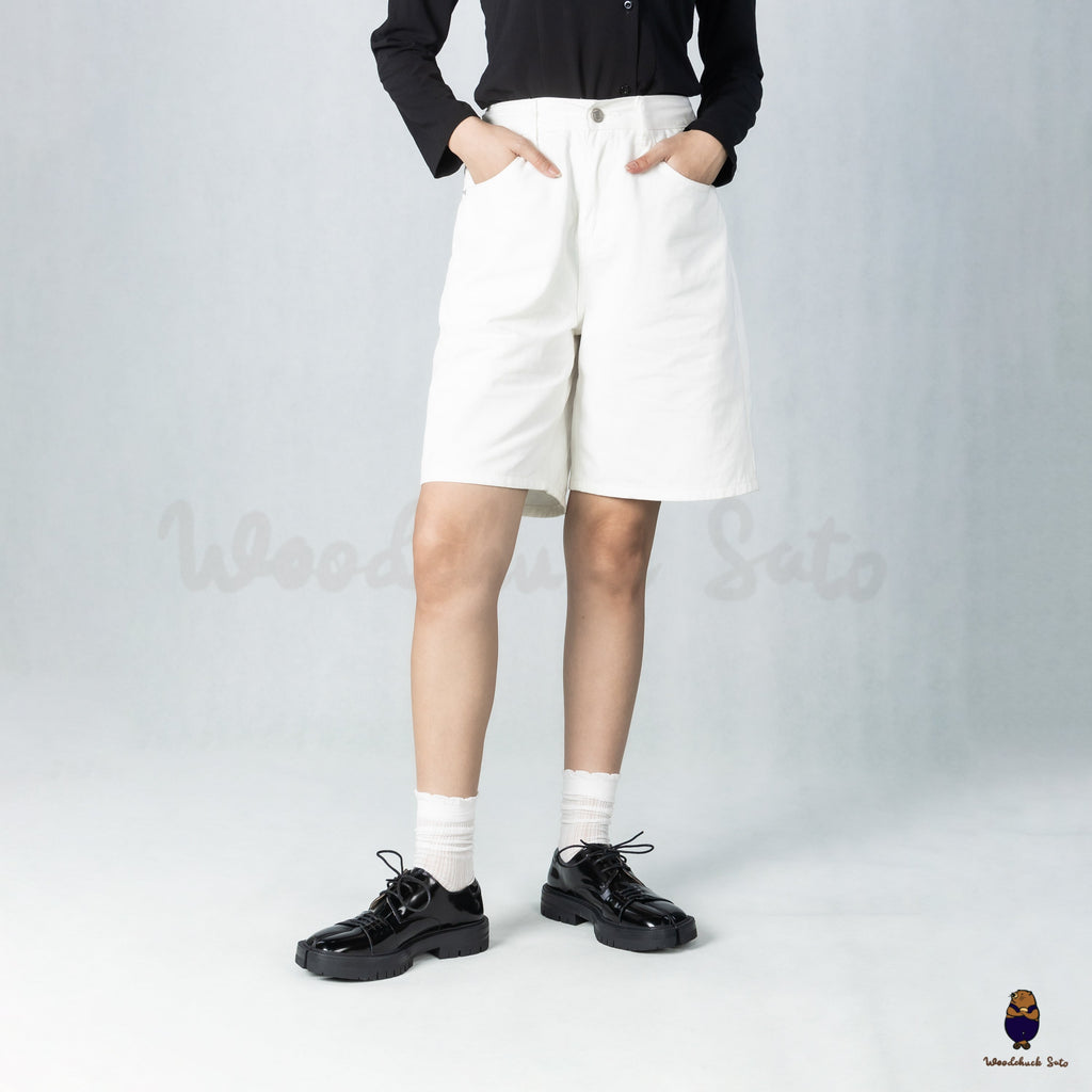 WoodchuckSato Black Edge-Beaded Cowhide Leather Tabi Derby Shoes with Double-Lace Design & Chunky Sole