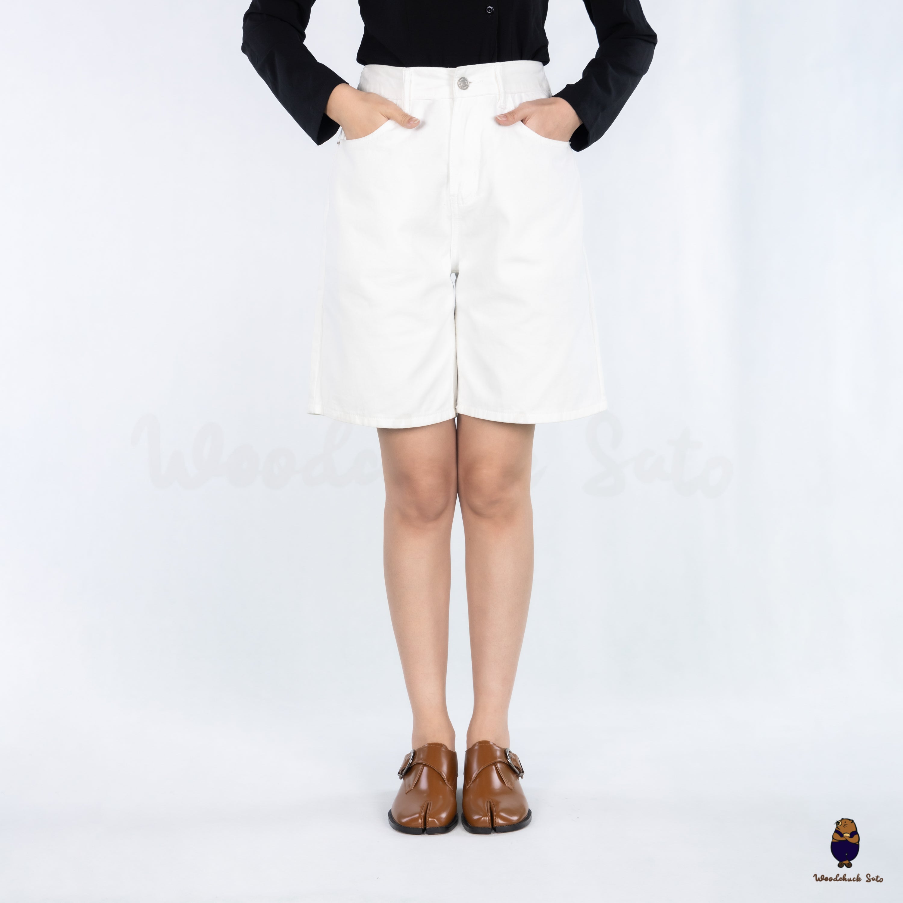 WoodchuckSato Tan Edge-Beaded Cowhide Leather Tabi Monk Strap Shoes