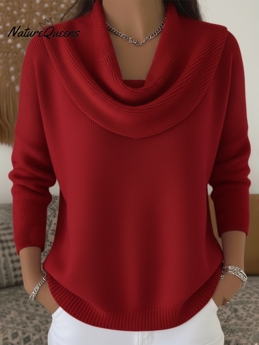 Soft and Elegant Solid Color Ruffled Collar Sweater Top